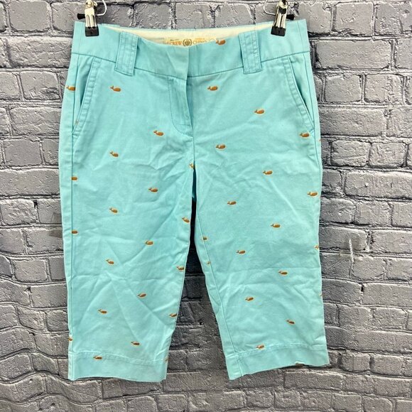 J Crew Pants - J Crew Critter Broken In Chino Pants Crop Length Whales Blue Size 2